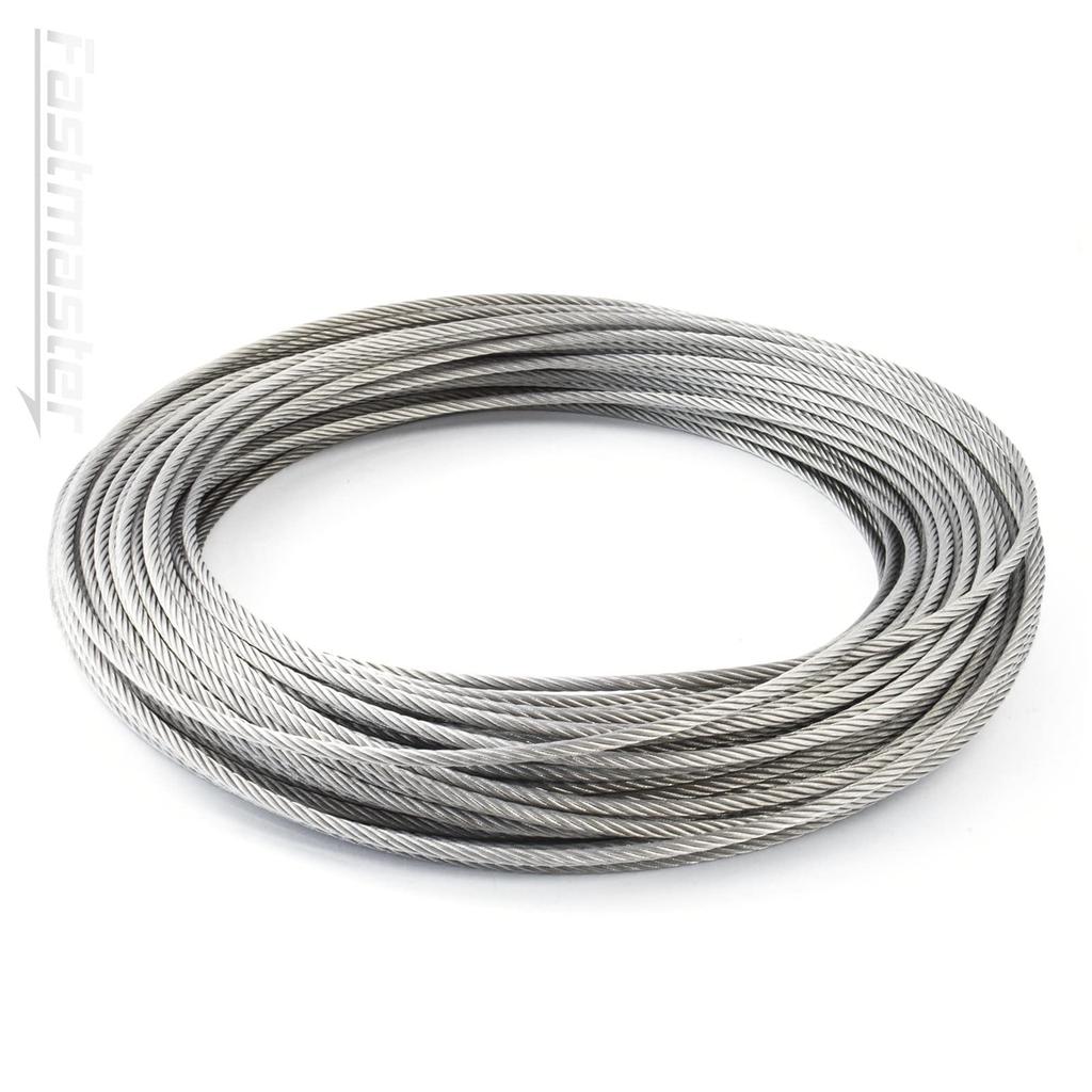 STAHLSEIL | 2mm | 20m | Edelstahl INOX | 7x19 weich | Drahtseil für Rankhilfe Rostfrei Seil Stahl Draht Forstseil Windenseil Spannseil Geländerseil