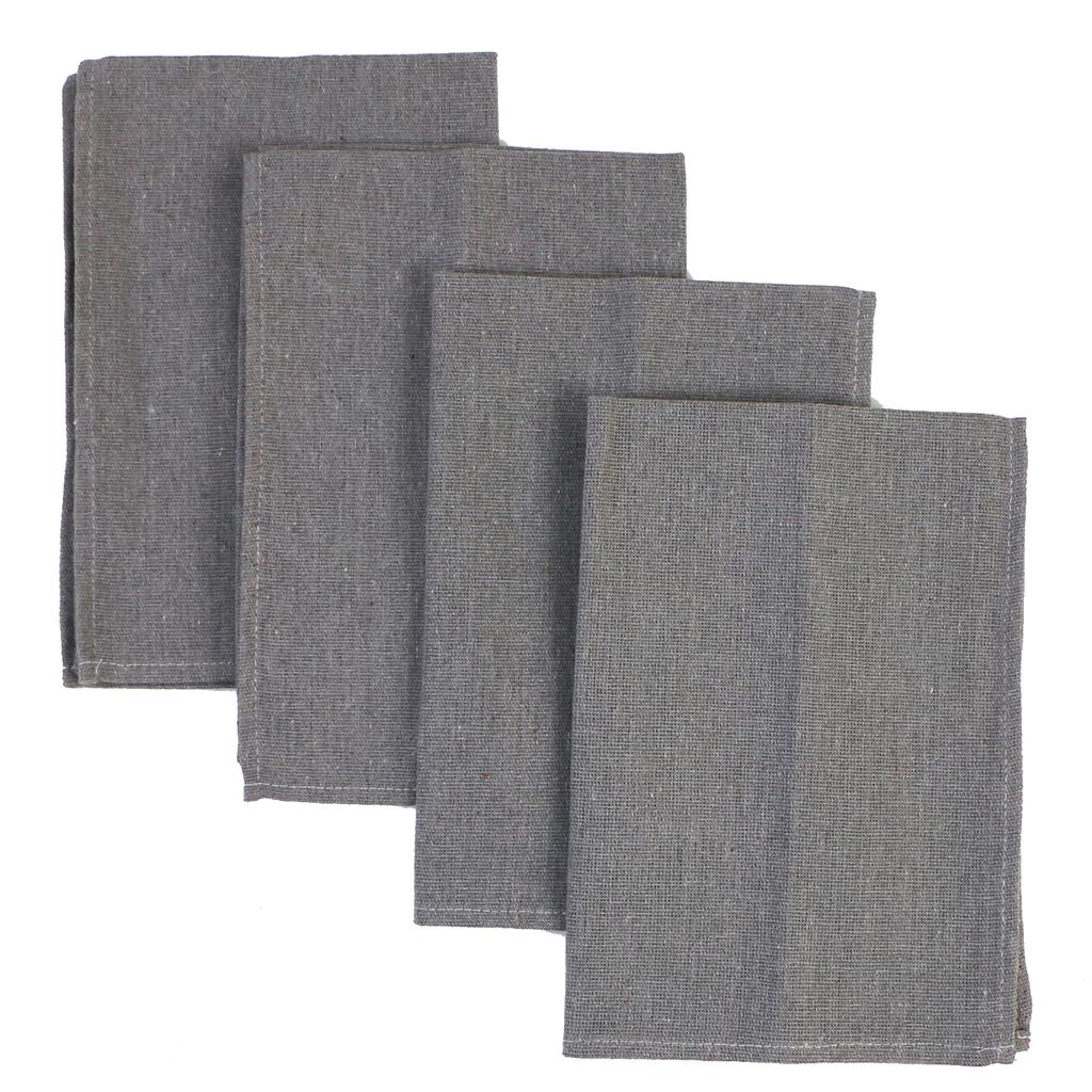Set of 4 Cotton Linen Dinner Napkins 40x40cm Heavy Cloth Fabric Table Placemats Washable Durable For Party Holiday Wedding Decor