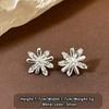 2026 New Design Zircon Metal Interleaved Flower Earrings Women's Sweet Jewelry Daily Versatile Ear Jewelry Girls' Accessories