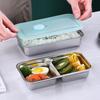 Stainless Steel Snack Containers with Lid 2 Compartment Lunch Box Food Storage Meal Prep Container for Outdoor Camping