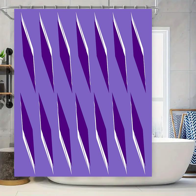 Purple Striped Shower Curtain Modern Stylish Bath Decor For Home Improvement W60H190(CM)-1 Pcs