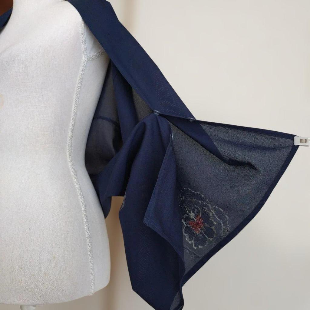 Used Summer Kimono Sha Remake Bolero Sheer feel, air conditioning countermeasure Handmade