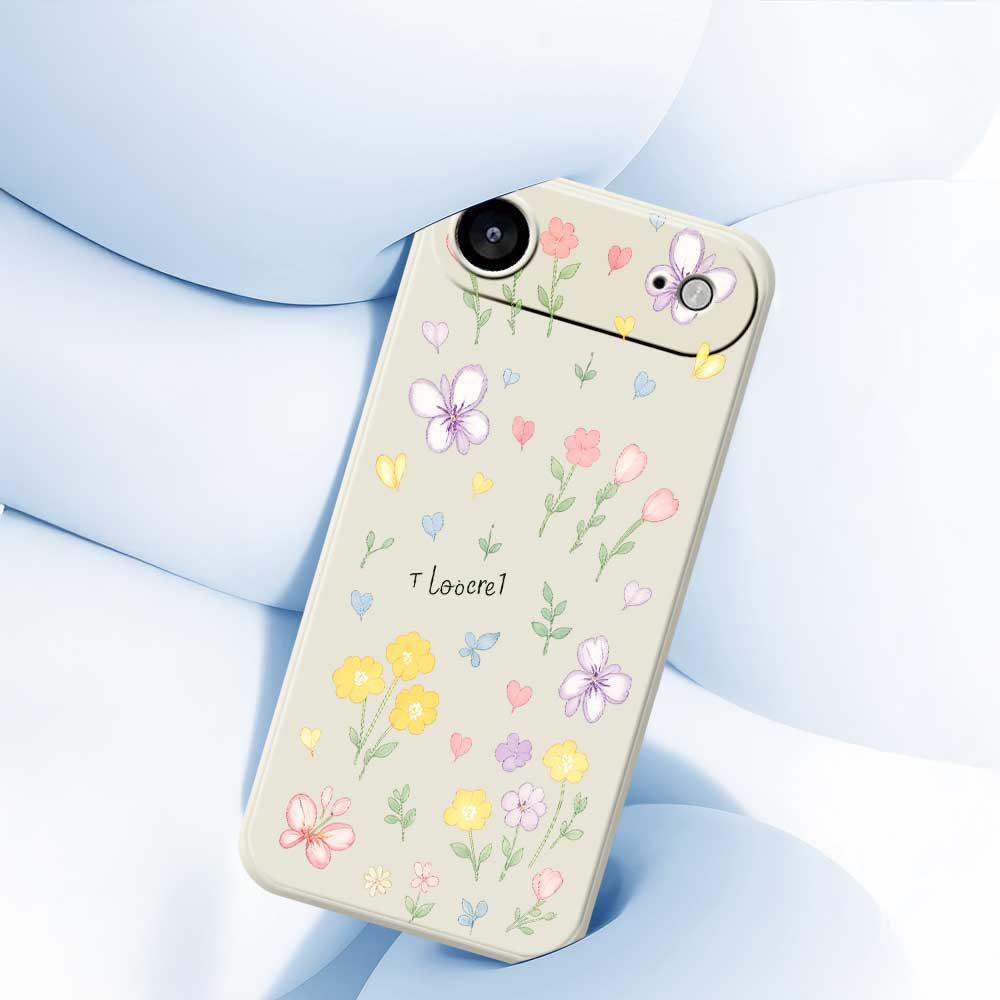 For iPhone Air Case Small Flowers Pattern Printing Straight Edge TPU Phone Back Cover