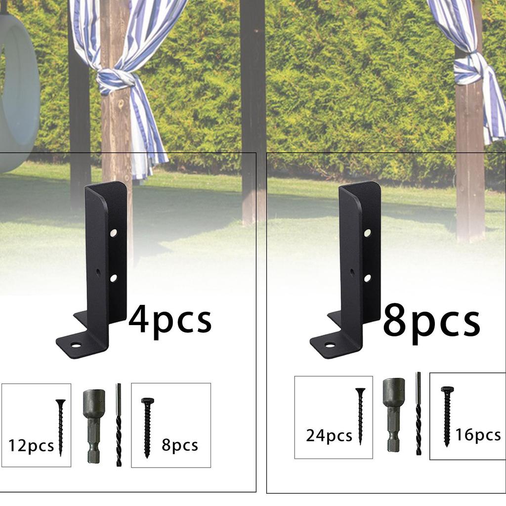 Deck Post Anchor Base Brackets Porch Fence Support for Handrails Deck Railing 1.5x1.5 2x2 2x4 4x4 Post Backyard Post Holders