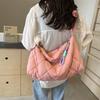 Rhombus large-capacity shoulder messenger bag casual handbag new underarm bag pleated tote bag