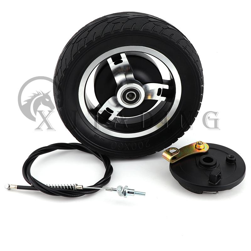 200x60 Solid Tire with Drum Brake 1200mm Cable Electric Scooter Aluminum Wheel Brake Suitable for 8 Inch Wheel Electric Parts