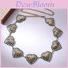 Turquoise Heart Ladies Waist Chain With Gold Silver Metal Elegant Belt For Women