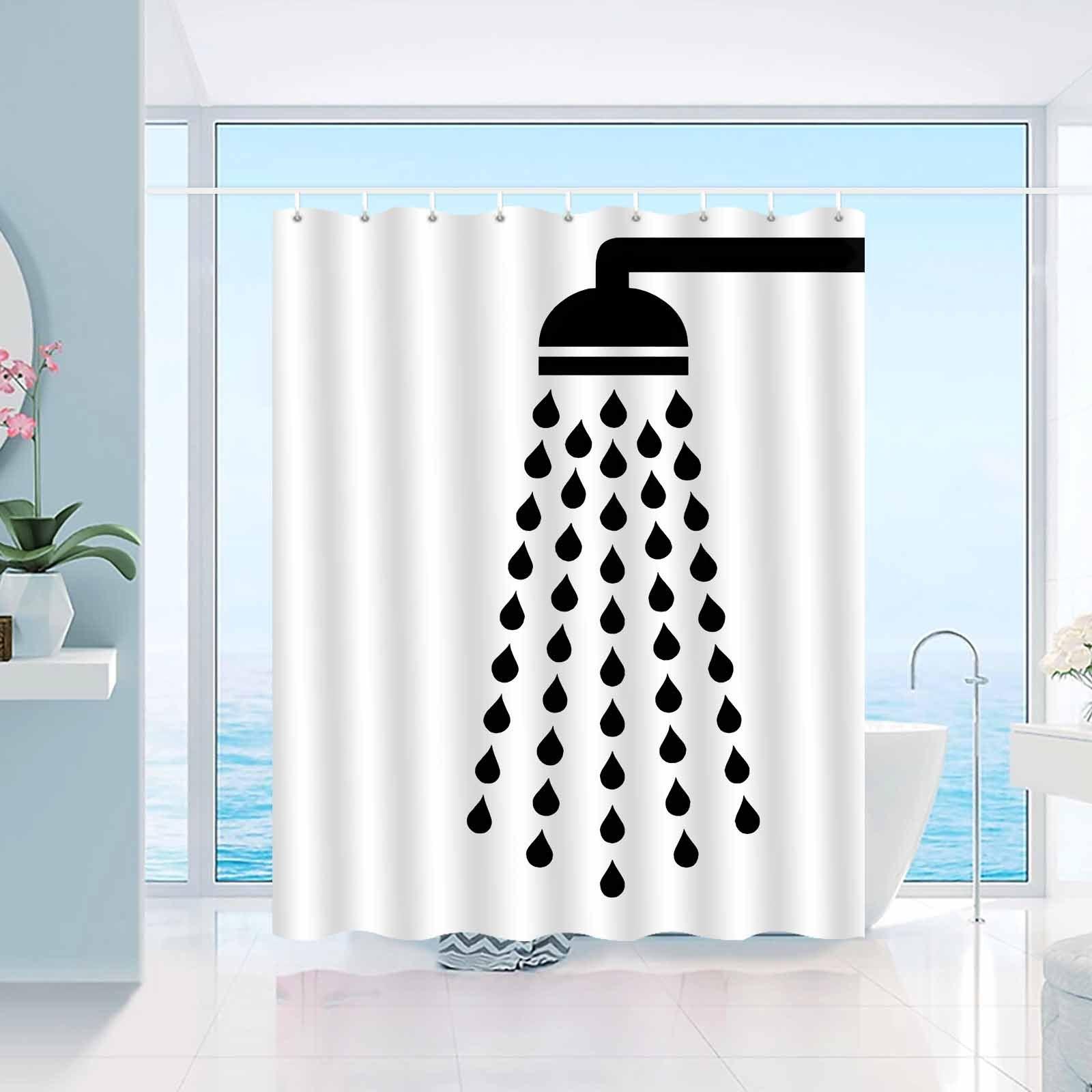 

Modern Minimalist Black And White Shower Pattern Shower Curtain, High-End Elegant Bathroom Curtain, Bathroom Decoration Pattern W60H190(CM)-1 Pcs
