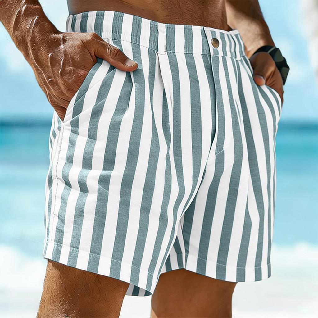 Men's Casual Shorts With Comfortable Lightweight Button Pockets And Monochrome Beach Shorts