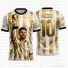 Summer Men & Women Argentina Messi #10 Football Jersey Polyester Customizable Breathable Fan Gift World Cup T-shirt