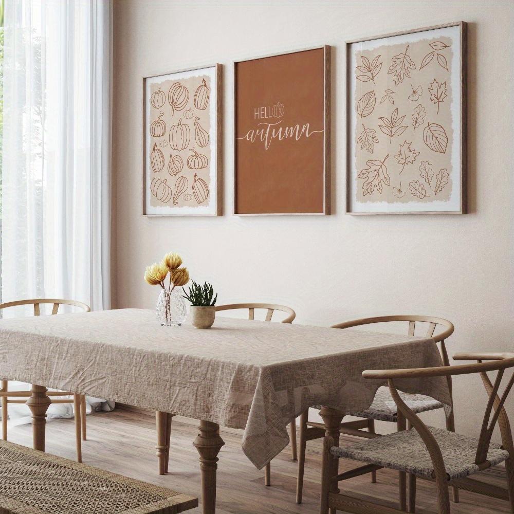 Orange Hello Autumn Poster Autumn Leaf Printing Fall Pumpkin Decoration Gift Poster Suitable for Room and Bedroom Decoration