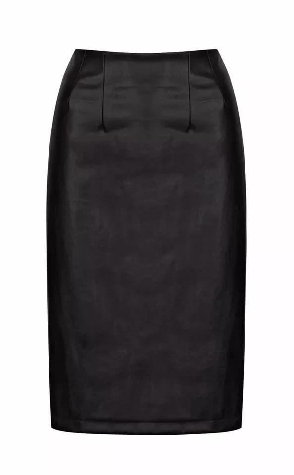 Leather Stylish Women's Skirts Lambskin Pure Skirt Knee Length Handmade Soft