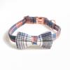 New Pet Dog Collar British Plaid Retro Rose Gold Bow Full Metal Collar  Dog Accessories Chihuahua Dog Y Harness