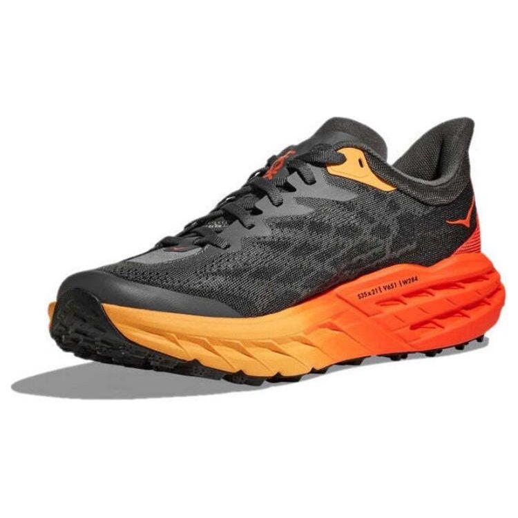 HOKA Speedgoat 5 2E Wide Castlerock Flame Men Sneakers Grey 1123159-CFLM