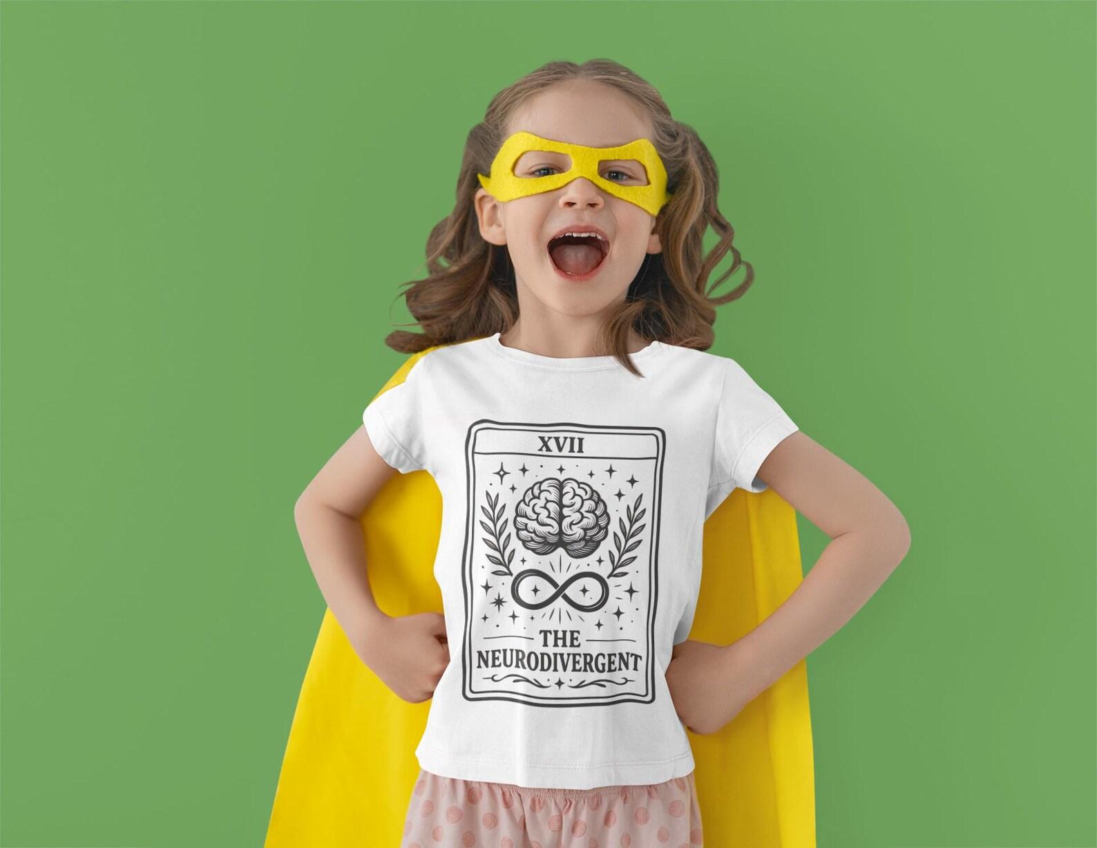 Neurodivergent Card Illustration Kids Tee | Brain, Infinity Symbol, Tarot Style 130