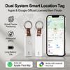 Dual System Smart Location Tag Item Finder Anti-Lost Bluetooth GPS Tracker Card Works With Google Find Hub Apple Find My