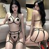 Pearl Massage Sexy Three Piece Lingerie Romantic Rose Women Intimate Sleepwear