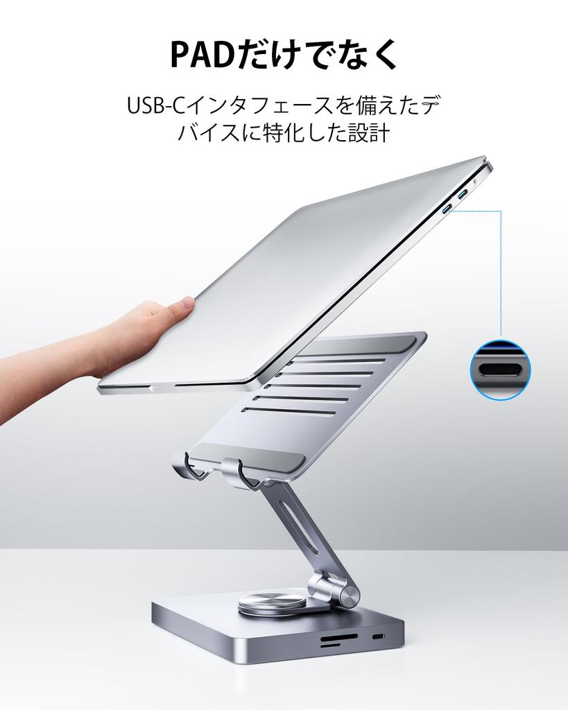 BYEASY iPad Stand Docking Station 8 In 1 iPad USB C Hub Tablet Stand with HDMI Jack LAN 100W PD Charging USB Card Reader for iPad Pro Type-C 3.5mm 3.0