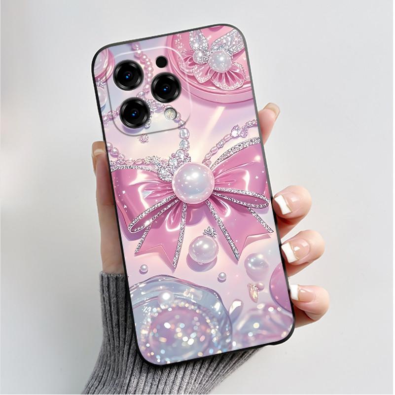 Printed Phone Case For DooGee N55/N55 Plus/N55 Pro Funda Capa Soft Silicone Black Shell Cover Cute Flower Cartoon Casing Coque