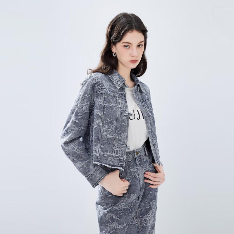 Qiu Shui Yi Ren Women's New Chinese Style Denim Jacket