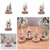 Cute Christmas Wooden Accessories Cartoon Xmas Tree Accessories Christmas Desktop Ornaments  Table
