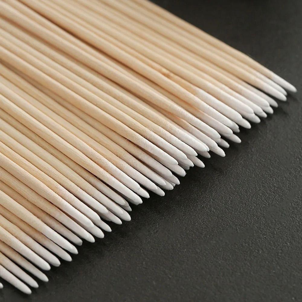 100Pcs Hypoallergenic Double-Tipped Cotton Buds  Eyelash Extension Glue Removing Tools