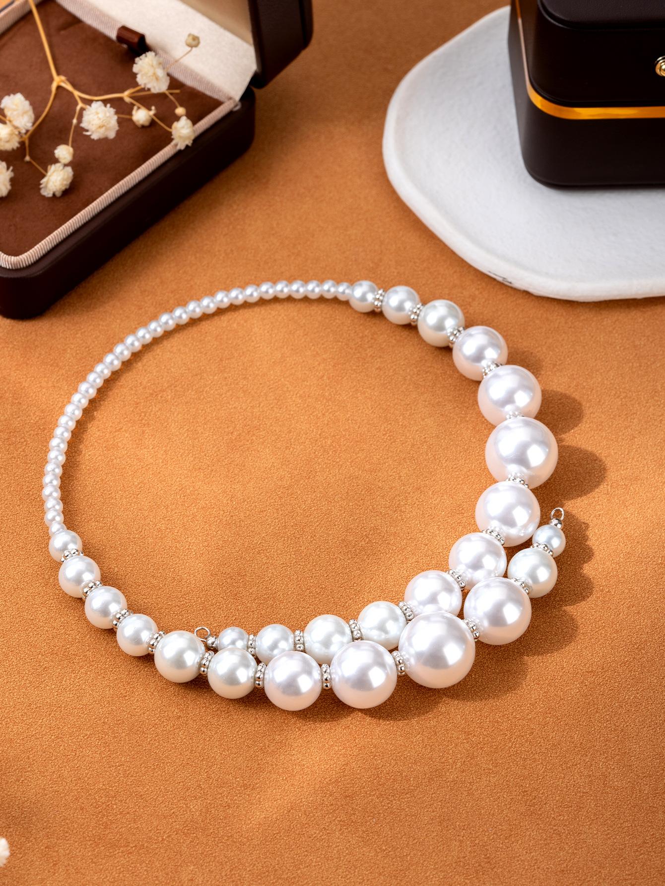 Temperament Simple Fashion Elegant Imitation Pearl Daily Versatile Light Luxury High Sense Female Collarbone Chain белый