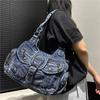 Ladies Vintage Maillard Denim Tote Bag Large Capacity Babes Tote Bag