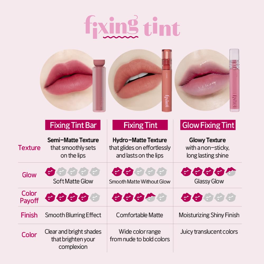 ETUDE Glow Fixing Tint Mauvement Lip Tint Lipstick Glossy Finish High Moisture Clione Lip [Etude Official] / / / / / 3.8g /