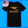 BOAC Retro British Airline Men's Black Size S-5XL