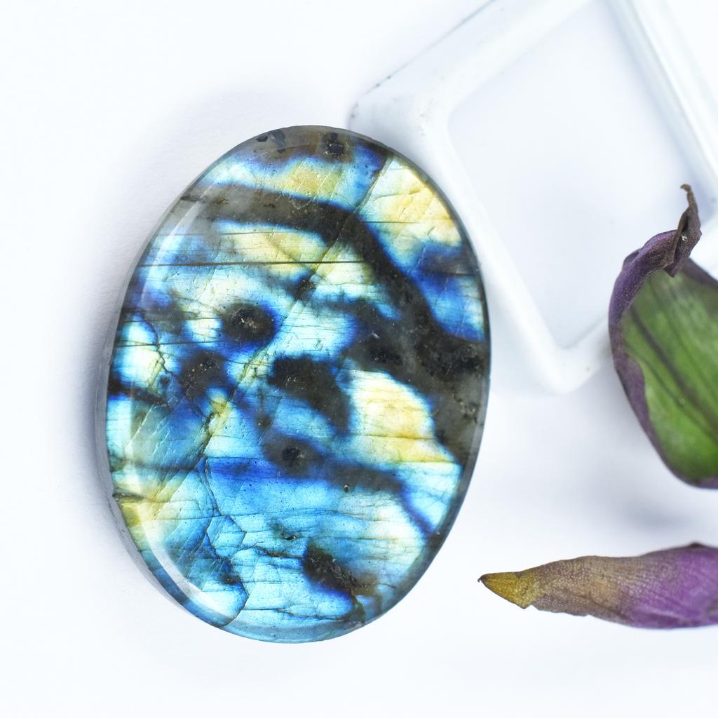 Natural Labradorite Loose Gemstone Oval Shape 110.85 Ct for Jewelry Making and Gem Collections