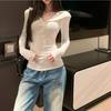 Minimalist Slim Fit Hoodie: Spring/Autumn Long Sleeve, Waist-Hugging, Half Button Top for Women