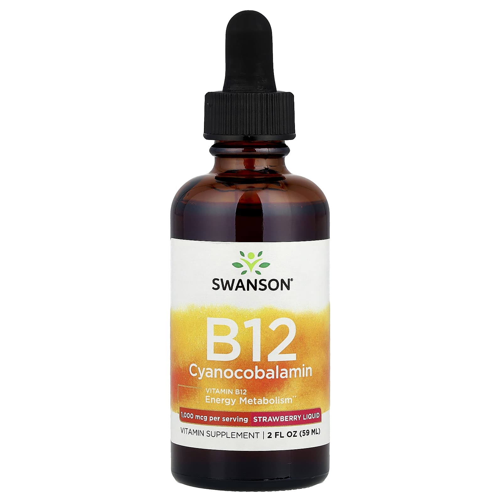 

B12 Liquid Cyanocobalamin, Strawberry Flavor, 59 mL (2 Fl Oz) (1,000 Mcg Per Serving)