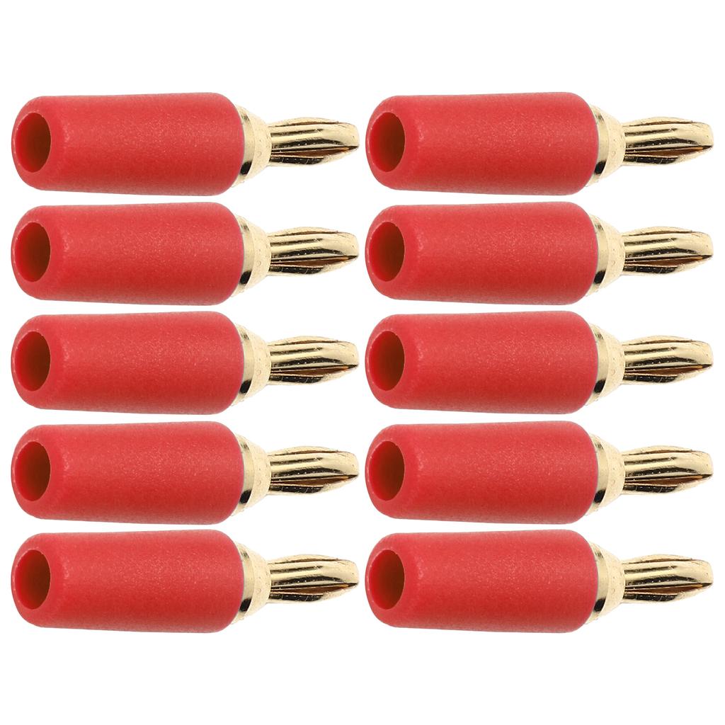 10Pcs Banana Plug 2.5mm Gold Plated Brass Solder Type Male Connector Accessory Set Kit