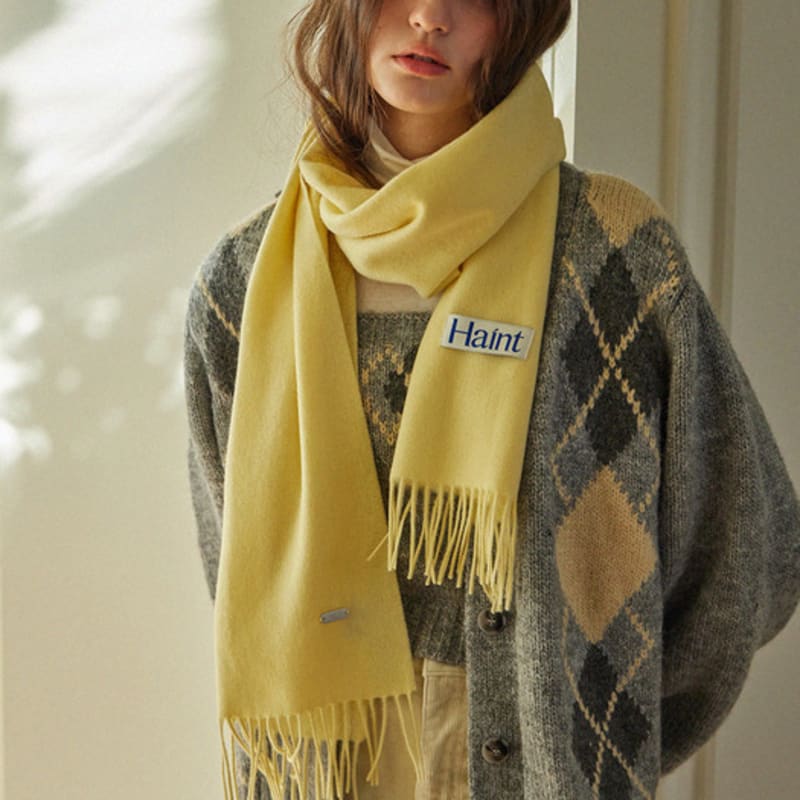 HAINT WINTER PREMIUM WOOL MUFFLER_10colors_YELLOW