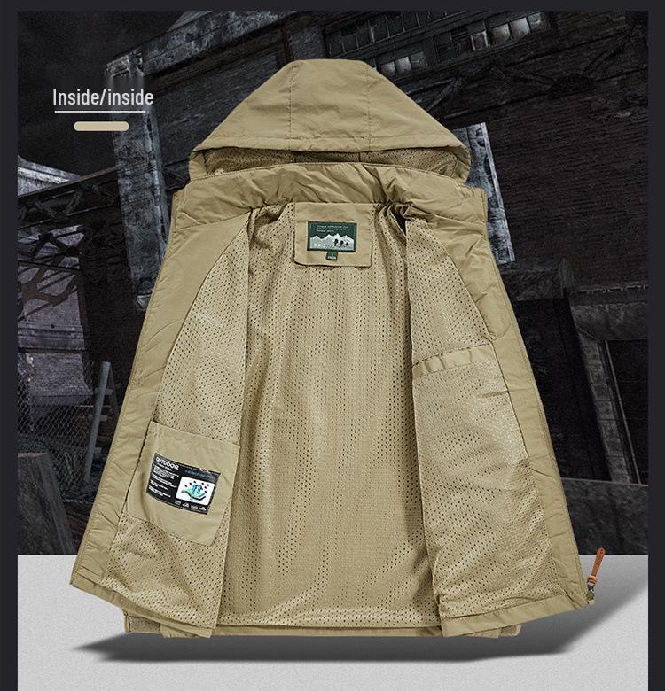 Men's Waterproof Windproof Hooded Jacket for Spring/Autumn - Style 8817