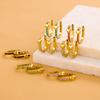 CARLIDANA Goldfarben Edelstahl Kleiner Ohrring Vergoldet Geschenke Bunter CZ Stein Creolen Herzohrringe für Damen Mädchen
