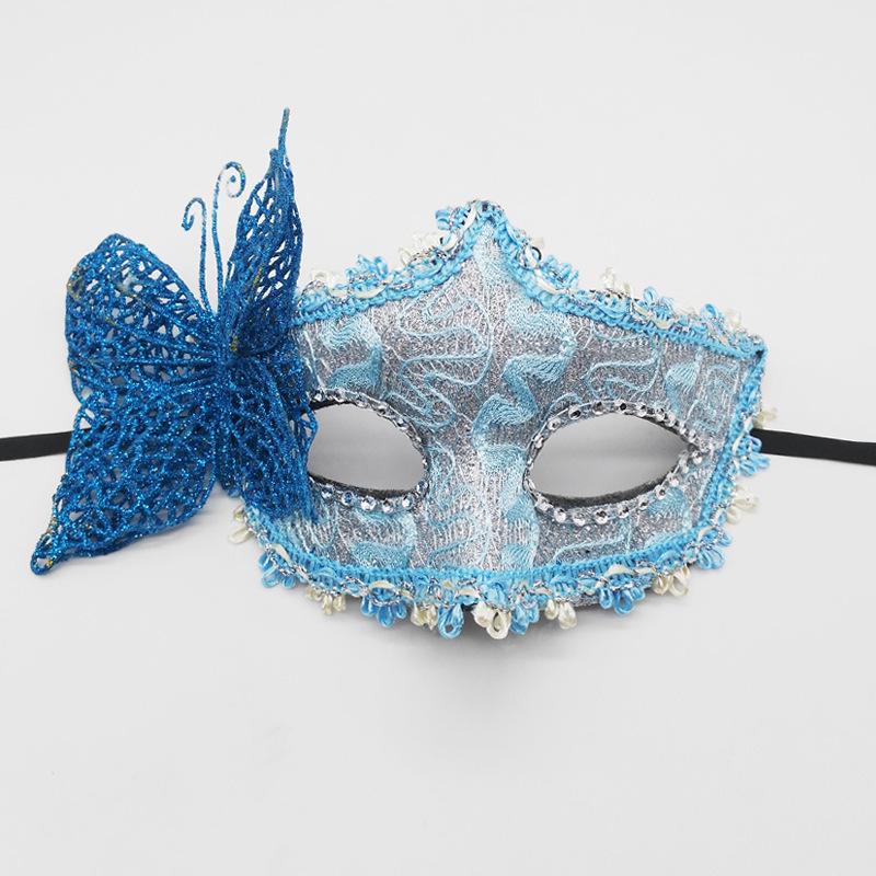Elegant Black Painted Half-Face Mask for Halloween Masquerade – Men's Couples Edition