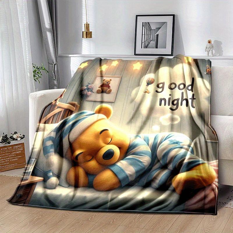 1pc Winnie The Pooh Printing Blanket - Soft, All-Season Throw for Living Room, Bedroom,Personalized Gift with Adorable Cartoon Design