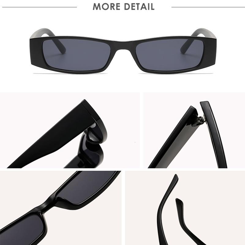 Rectangle Sunglasses Unisex Retro Square Narrow Frame Sun Glasses Trendy Vintage Streetwear Eyewear Shades UV400 Gafas De Sol