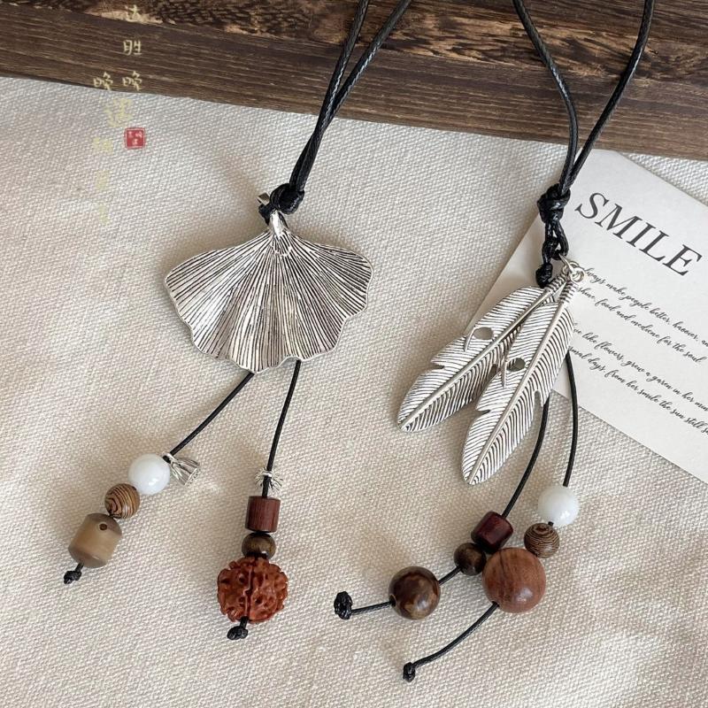 Vintage náhrdelník v bohémském stylu pro dívku, etnický styl, keramický přívěsek s motýlem, náhrdelník, šperk, dárek