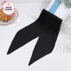 Versatile Black Pleated Square Scarf for Women: Diamond Pattern, Professional Silk Neck Accessory for Spring & Autumn