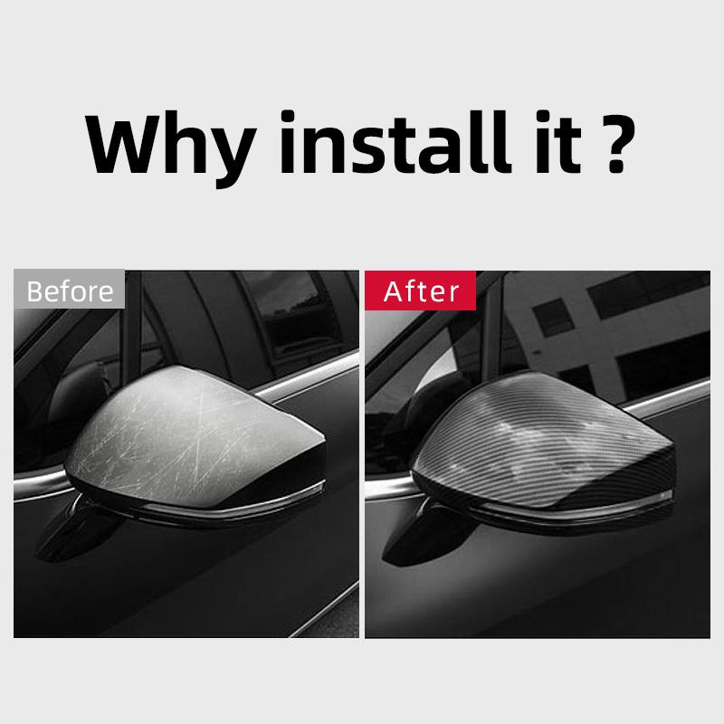 Karbonfiber Bil Bakspeil Klistremerke Deksel Trim Auto Ripebestandig Beskyttelsestilbehør For Kia Sportage NQ5 2022