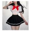 [ST TS] Sexy Sailor Uniform Cosplay Uniform Midriff-Baring Miniskirt for High School Students, JK, School Uniform, Cute and Cute for Adults (Red)