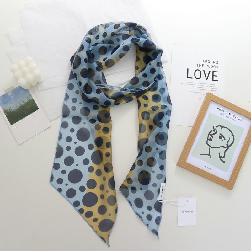 Niche Personality Matching Polka Dot Printed Oversleeve Scarf Women's Trend All-Match Decorative Neck Scarf Hair Band Ribbon