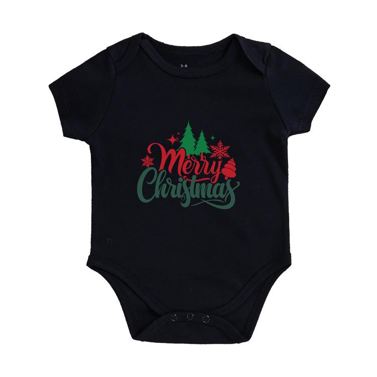Four Seasons Baby Bodysuit: Newborn Triangle Romper with Christmas Print, Short Sleeve Onesie for Comfortable Outings