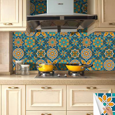 European Style Tile Wall Sticker Self-Adhesive Thickened Kitchen Stove Oil-Proof Sticker Bathroom Waterproof Tile Sticker