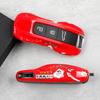 AABKR1 Red Mahjong Painting Car Key Case for Porsche Boxster Cayman Panamera Cayenne Macan 718/911 Taycan