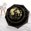 Golden Moon Phase - Celestial Night Sky Design for Journals, Laptops, or CarsUmbrella, Portable 3-Fold Umbrella for Men & Women,Christmas Gift ES117