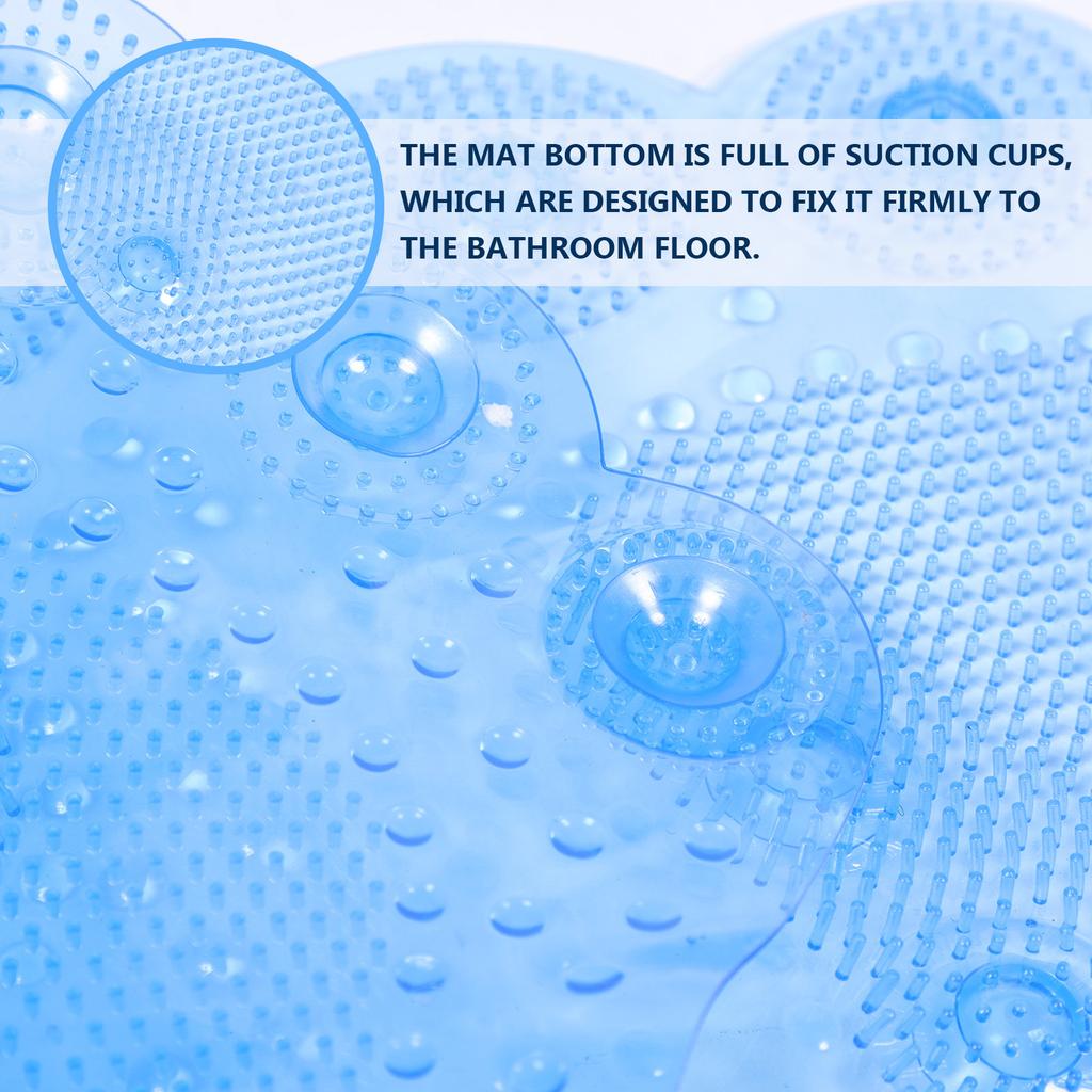 1Pcs Anti-Slip Foot Massage Bathroom of Eco PVC with Full Coverage Suction Cups Ideal for Shower Sauna Spa Hospital